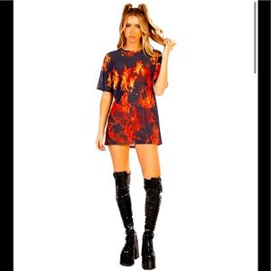 🔥Oversized Mesh Flames T-Shirt 🔥